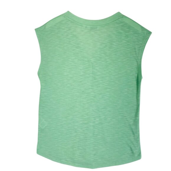 Sleeveless 3 Button V Neck Casual tank top light green tank top Solid size S - Picture 8 of 16